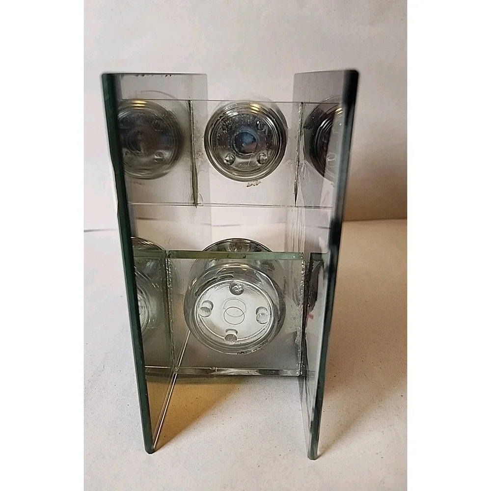 Vintage Marilyn Monroe Frosted Glass Square Candle Holder Black &‎ White Rare